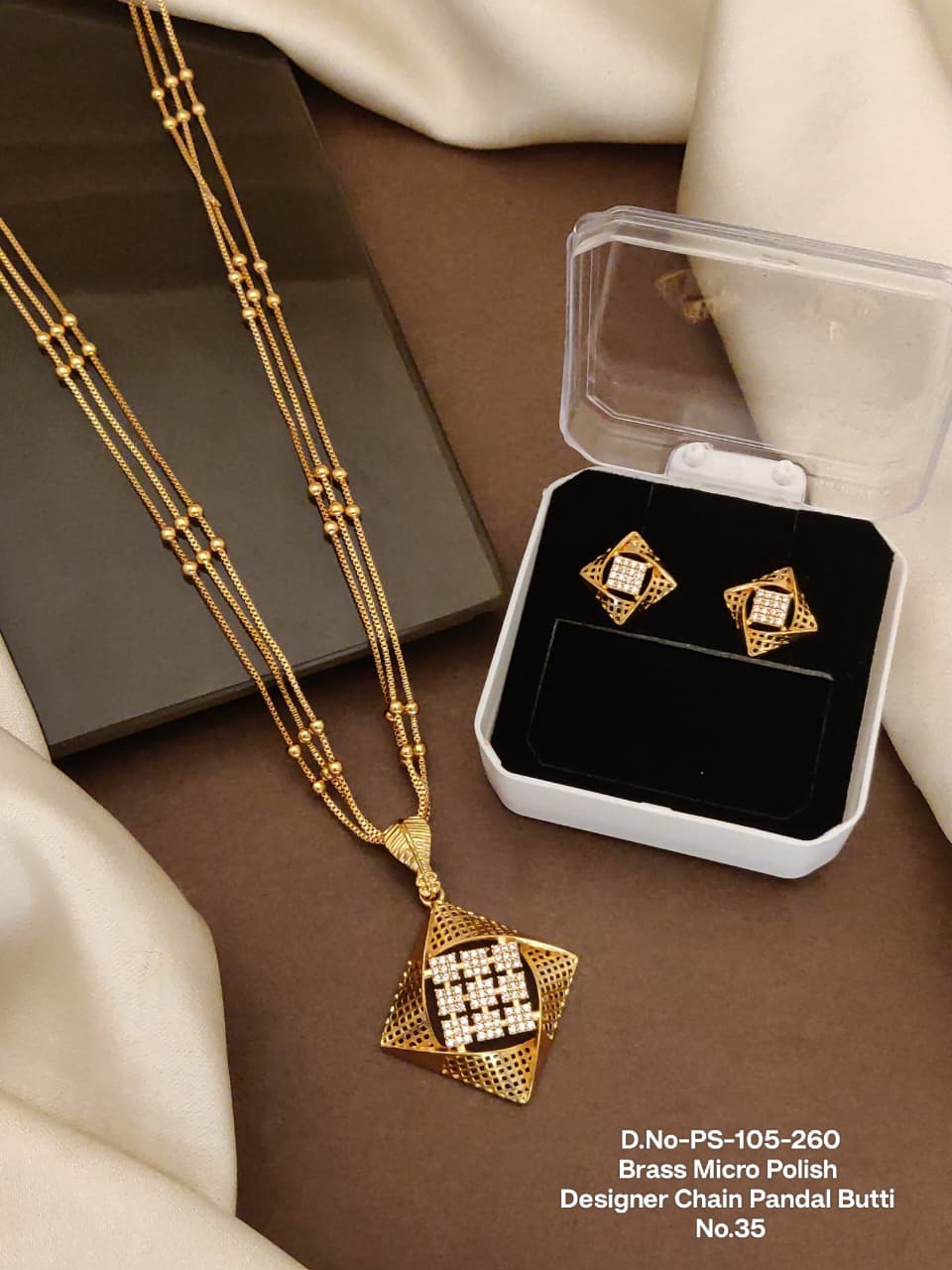 Designer Chain Pendent With Earing For Womens And Girls