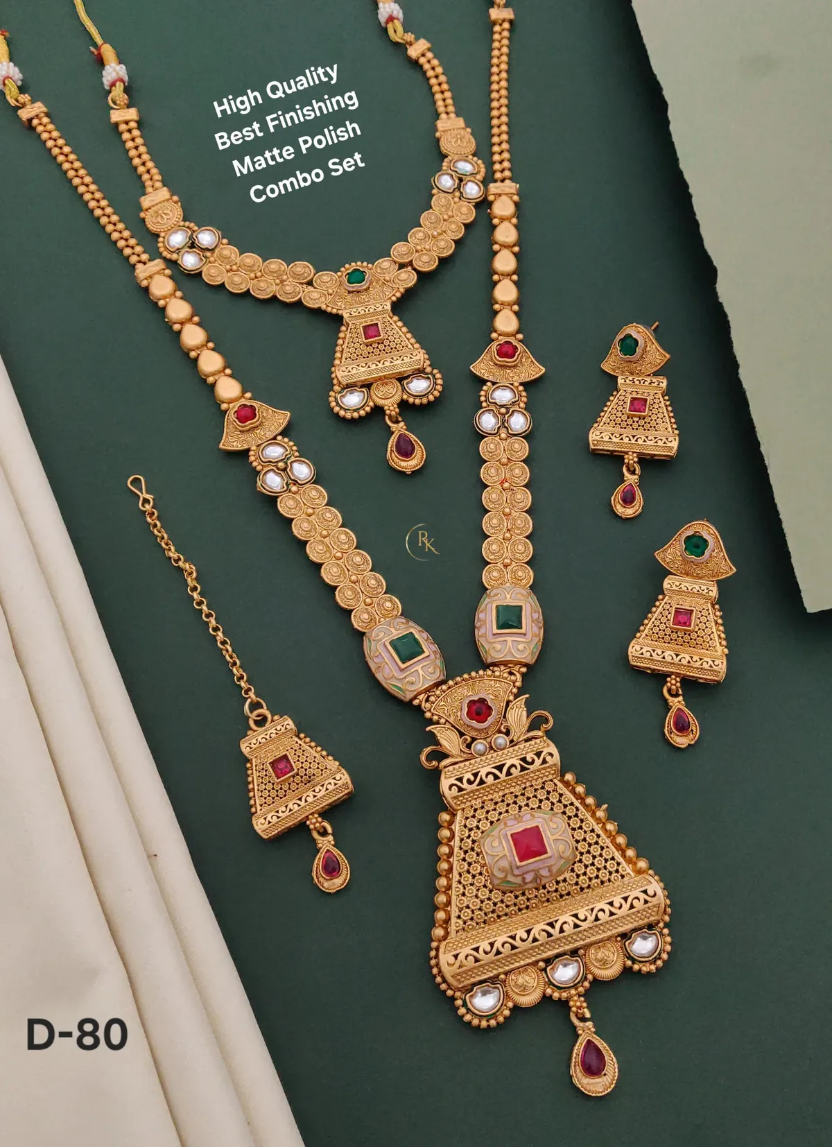 DESIGNER GOLD PLETED NECKLECE COMBO SET