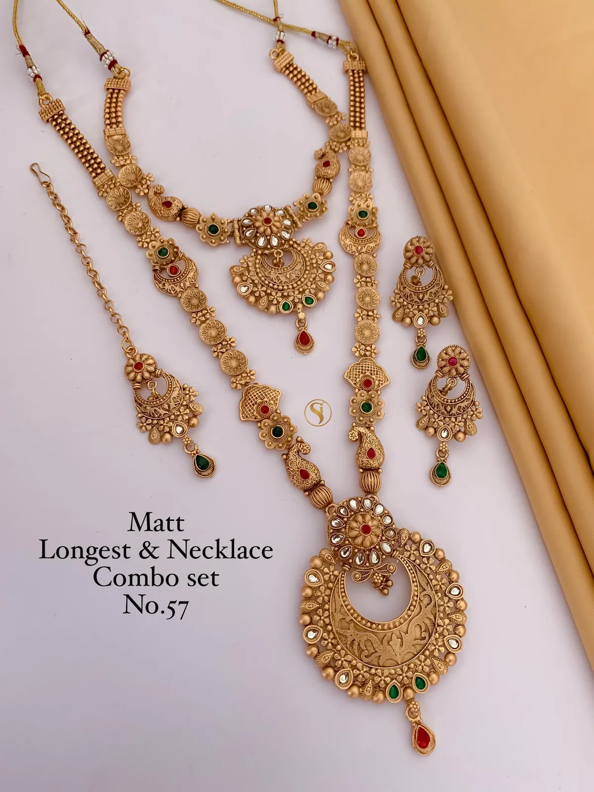DESIGNER GOLD PLETED NECKLECE COMBO SET