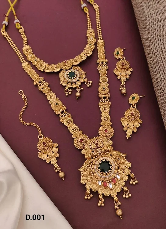 DESIGNER GOLD PLETED NECKLECE COMBO SET