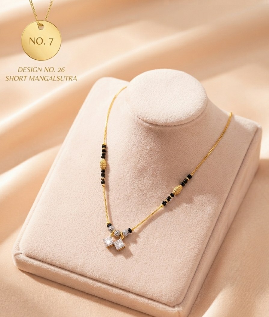 Gold Pleteted Short Mangalsutra For Womens