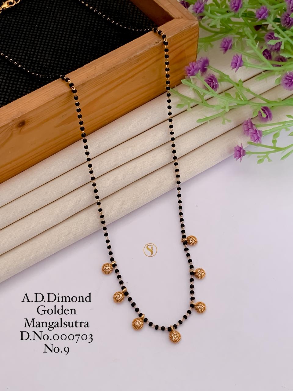 Gold Pleteted Short Mangalsutra For Womens